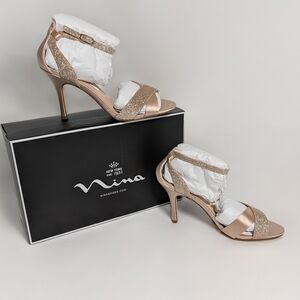 ✨ NYE Glam ✨ Nina “Venus-YS” Pearl Rose Crystal Heels | 6.5M | NIB